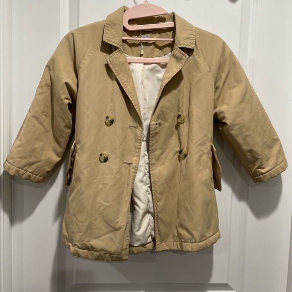 Zara Beige Tan Trench Coat Size 4-5 years 110 CM - Picture 2 of 7